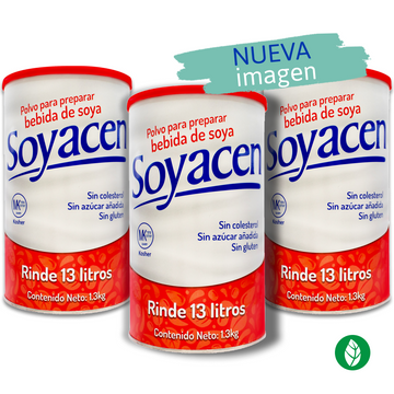 promocion especial de leche de soya en polvo Soyacen 3 botes