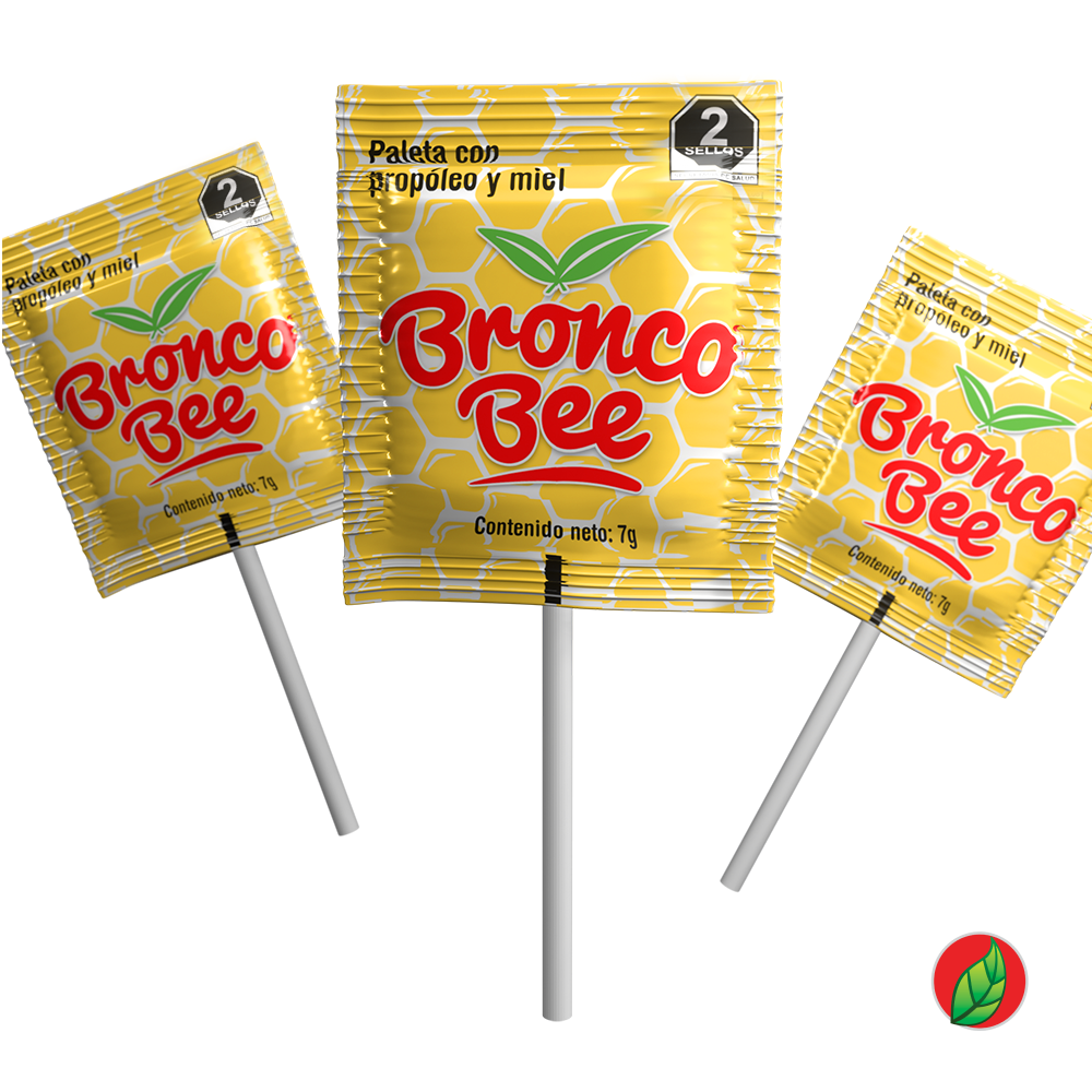 paleta con propoleo y miel de abeja broncobee