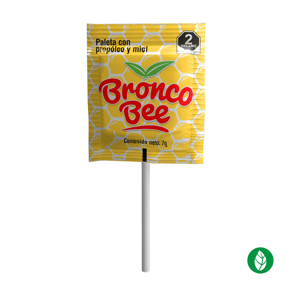 paleta con propoleo y miel de abeja broncobee