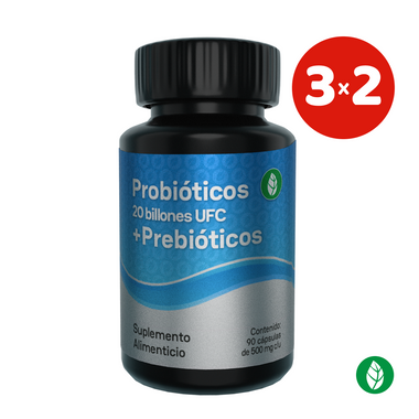 3x2 Probioticos mas Prebioticos 20 billones UFC en capsulas a la venta en linea