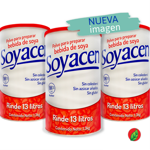 PROMO Soyacen | Bebida de soya en polvo (3 botes de 1.3kg c/u)